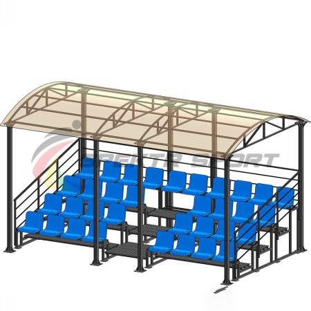 Купить Трибуна для зрителей 4 ряда на 34 места с навесом и перилами в Белове 